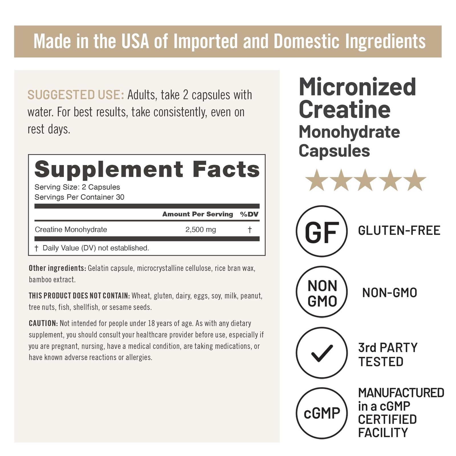 Micronized Creatine Monohydrate Pills, 2500mg Per Serving – Creatine for Wome…