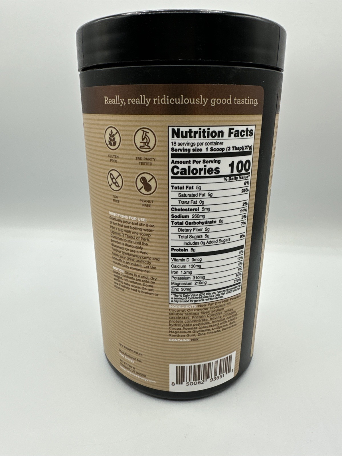 Perk Chill Dutch Hot Cocoa Flavored Drink Mix (18 Servings) Exp. 09/2026 17.4 Oz