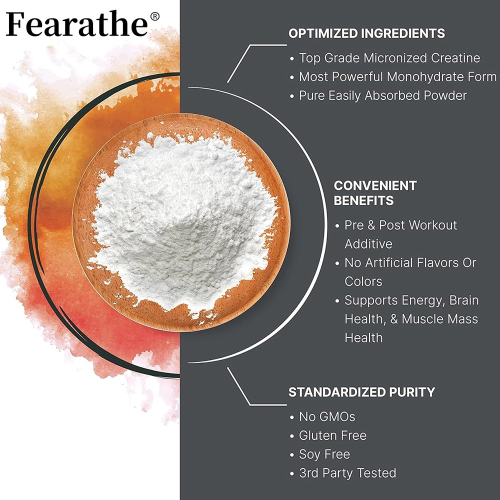 Creatine Monohydrate Powder Improve Endurance Athletic Performance 5g Per Servin