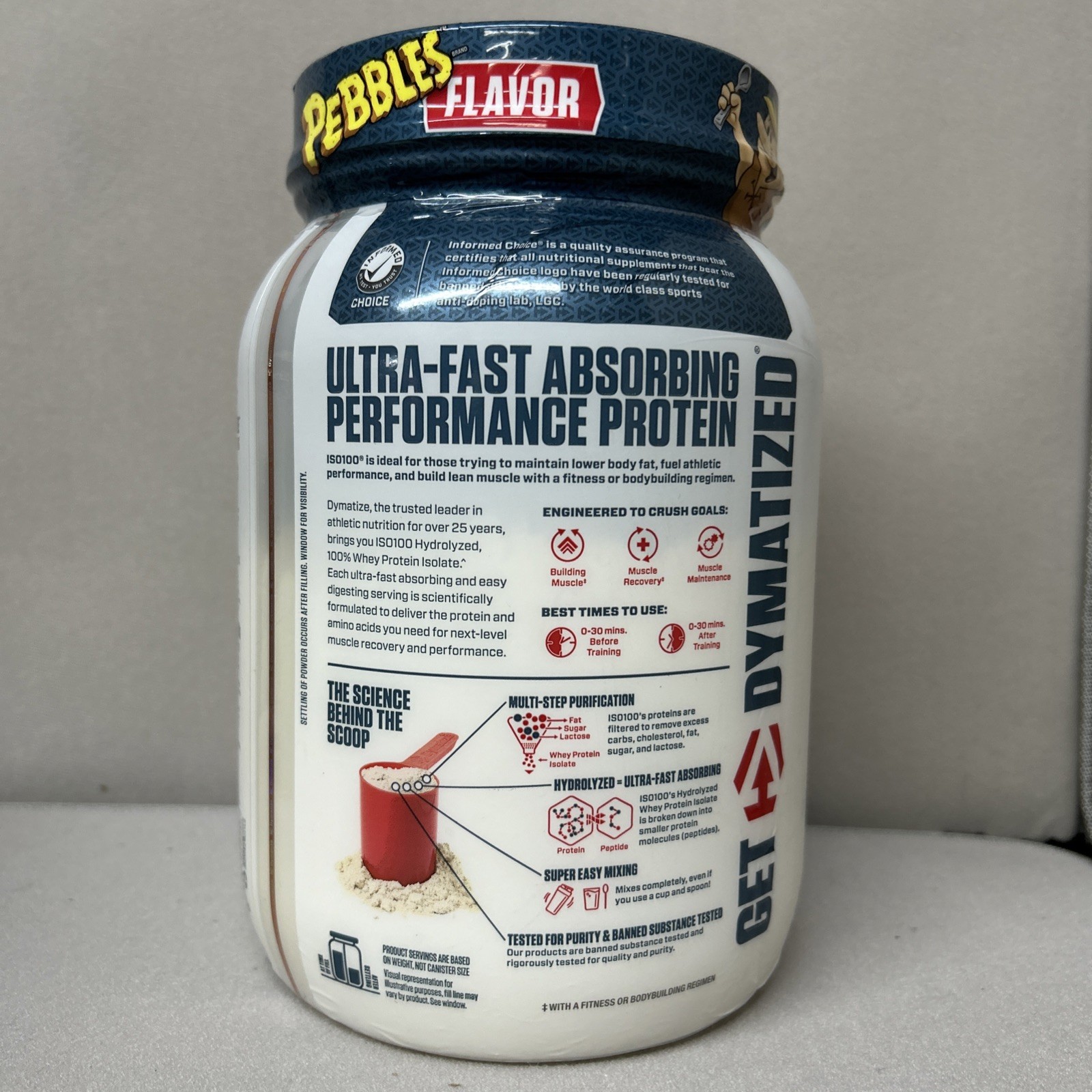 Dymatize ISO100 Hydrolyzed Fruity Pebbles Whey Protein Powder – 21.5oz
