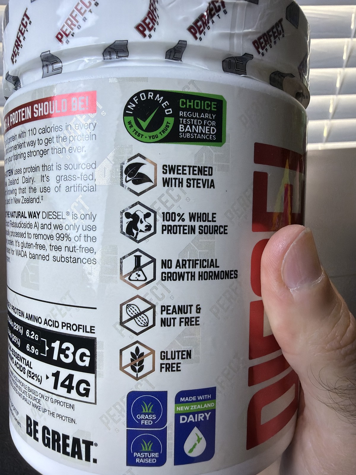 PERFECT SPORTS DIESEL Whey Isolate Protein Powder French Vanilla 27g 360g 12