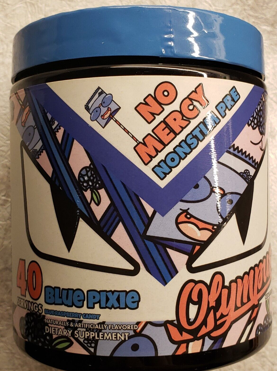 Olympus NO MERCY Non-Stimulant Pre-W.O. – Blue Raspberry – 40 Serv – Exp 7/2025