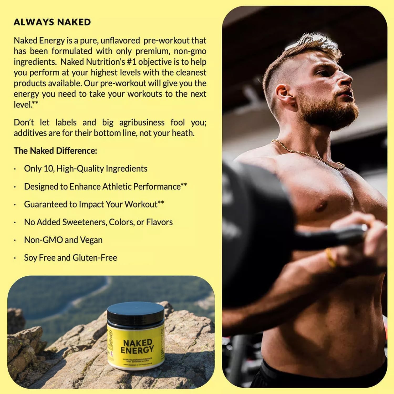 Pure Pre Workout – Energy Management Powder, No Additives, 50 Servings