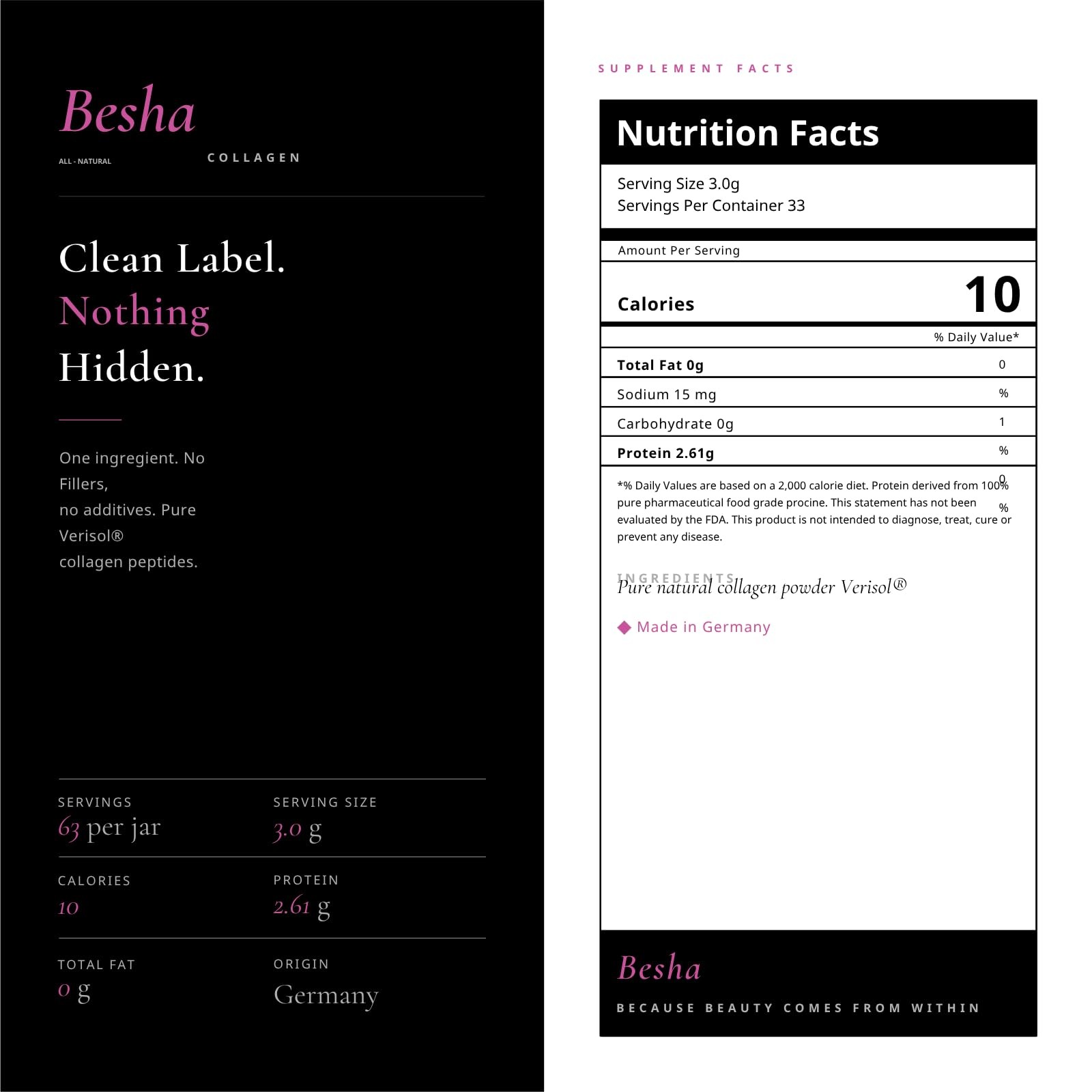 BESHA INC Verisol Collagen Bioactive Peptides (Natural 6.7 Ounce (Pack of 1)