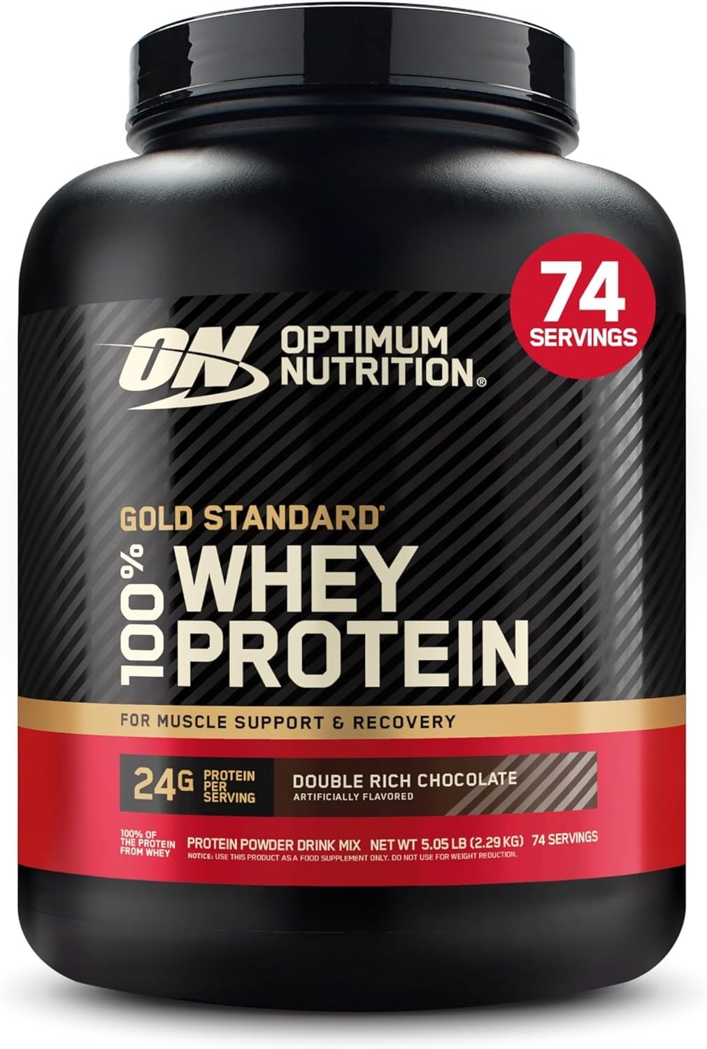 Gold Standard 100% Whey – Double Rich Chocolate (74 Servings) – 5 Pound