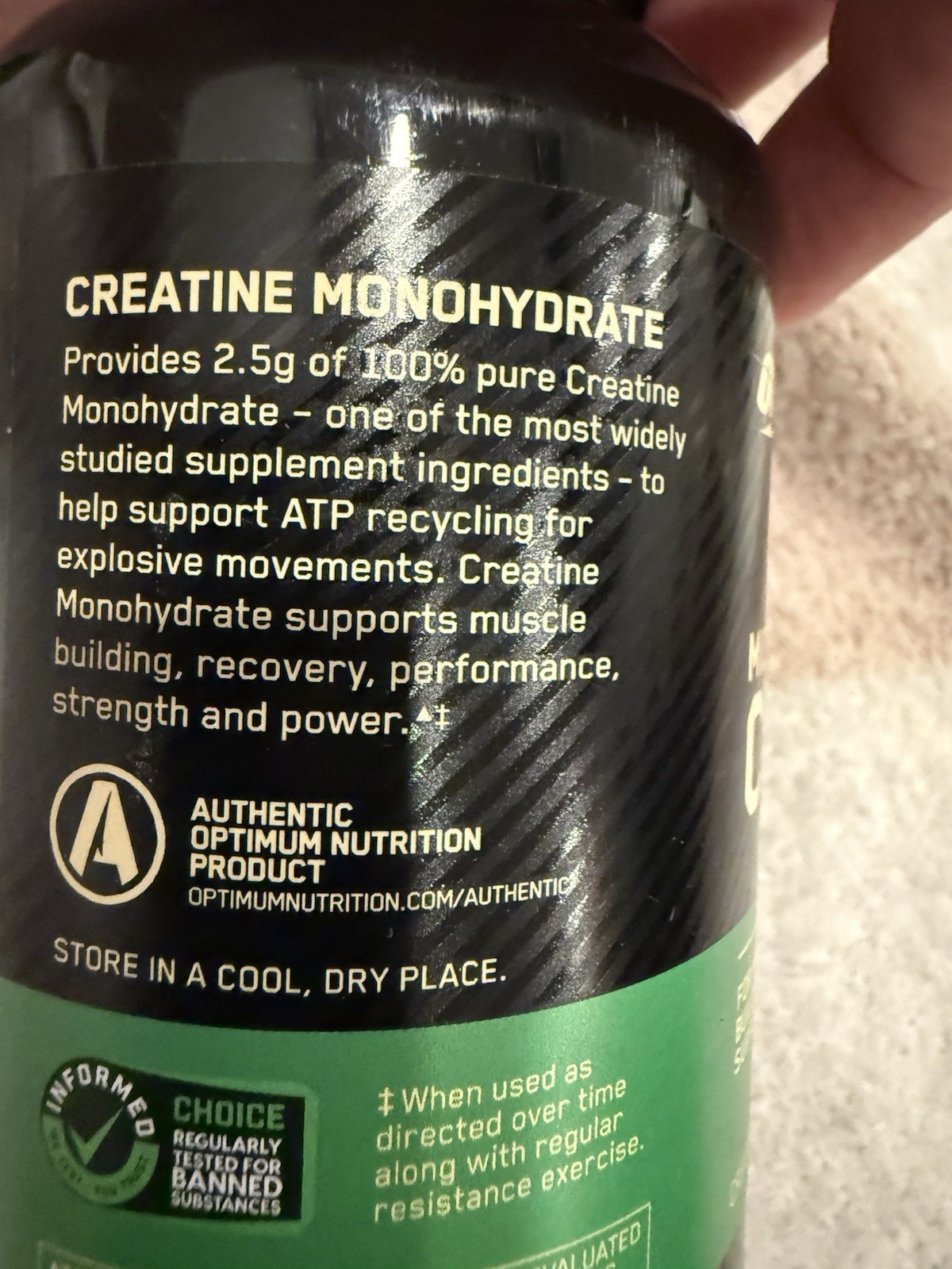 Optimum Nutrition Micronized Creatine Monohydrate Capsules 2.5 Grams per Serving