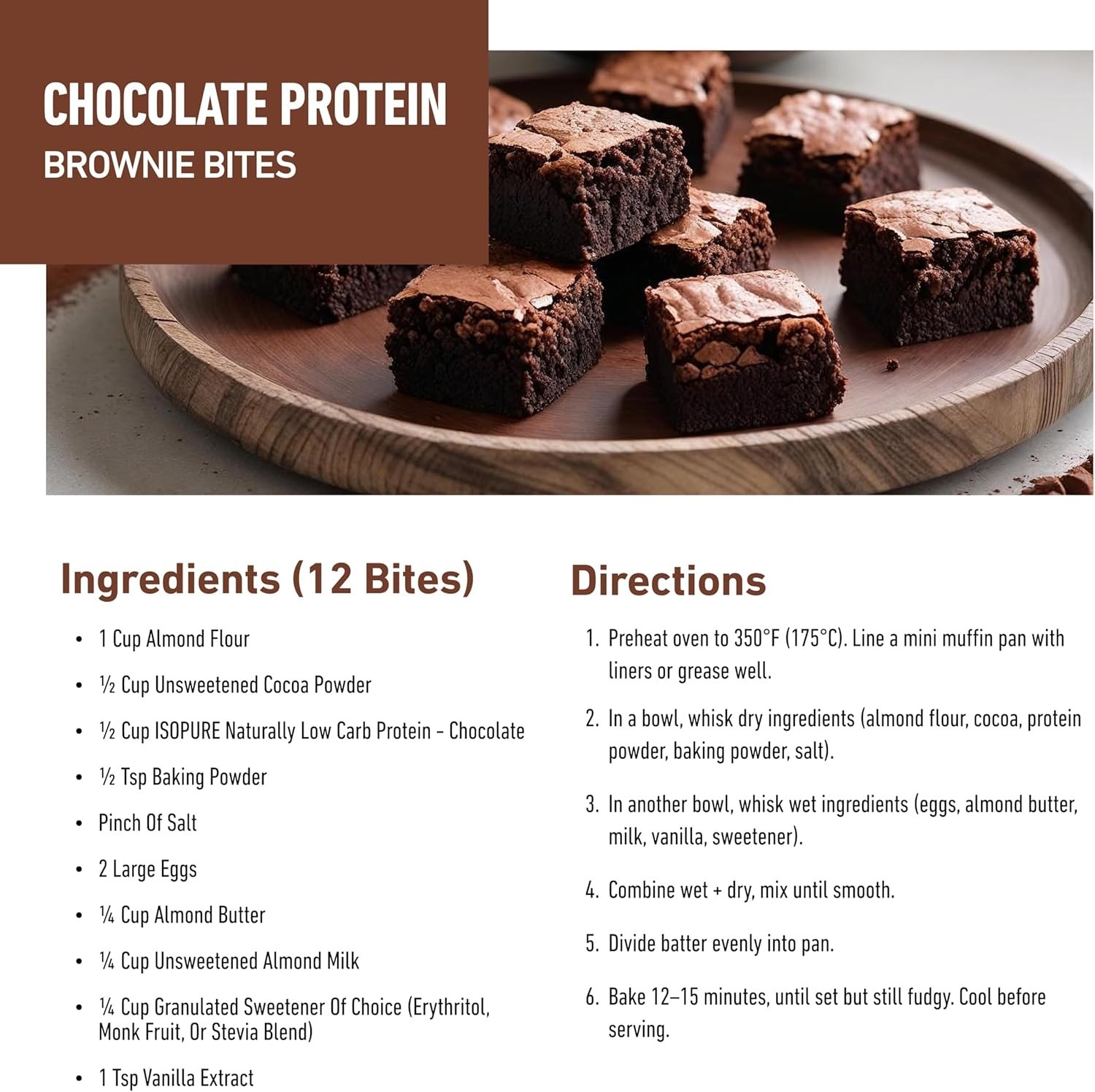 Nature’s Best Isopure Whey Protein Isolate w/ Stevia 25g Natural Chocolate 3lb