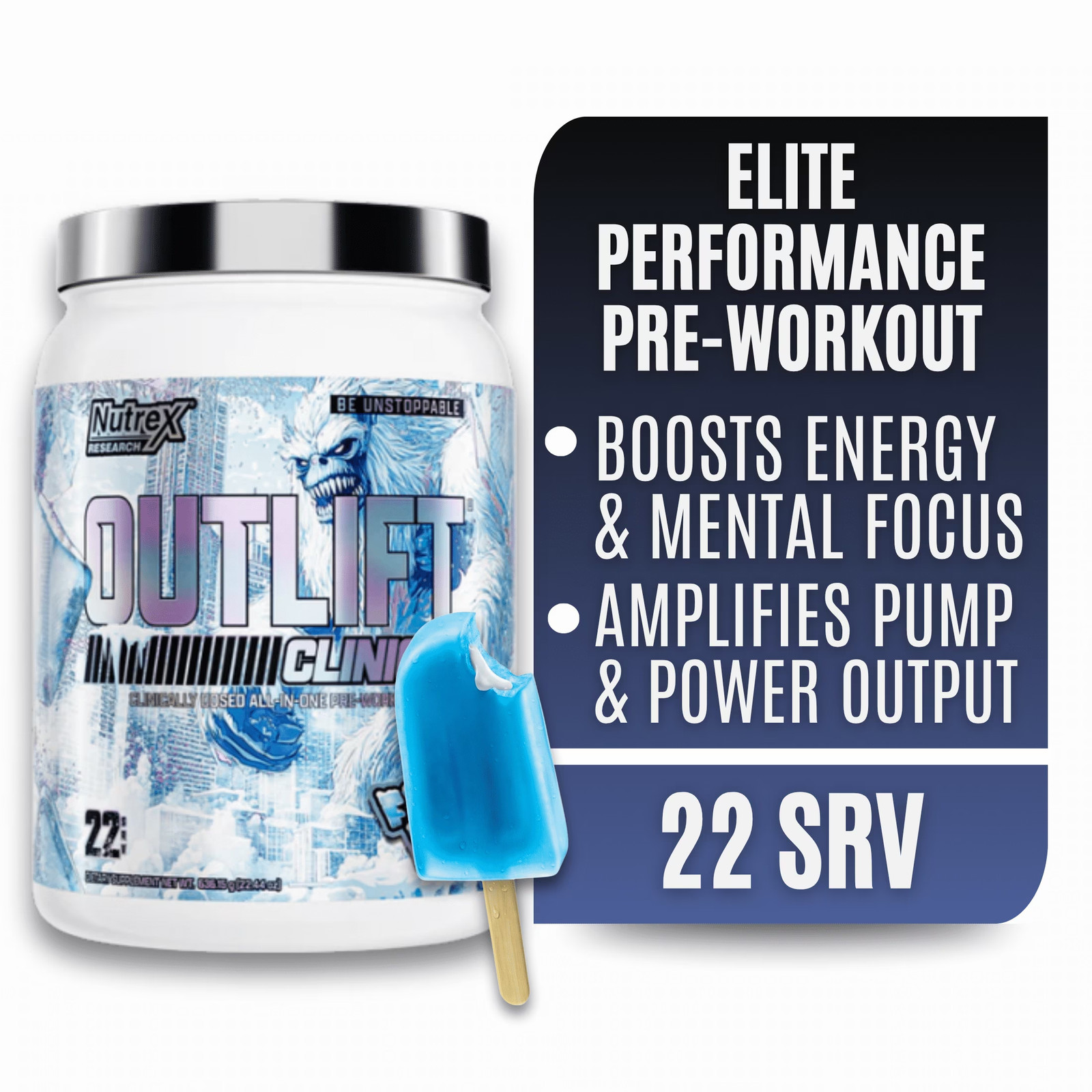 Outlift Clinically Dosed Pre Workout Powder with Creatine, 8G Citrulline, BCAA –