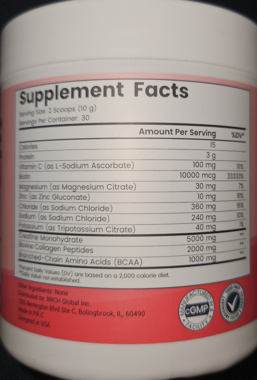 Giotto Creatine for Women Micronized Monohydrate Powder Collagen BCAAs 30 Serve