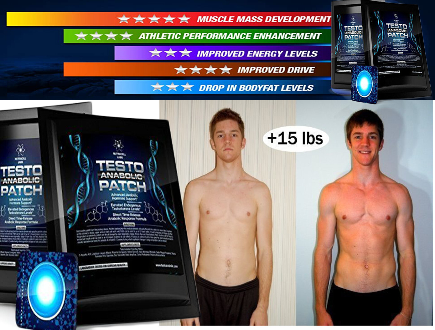 RX STRONGEST ANABOLIC Testosterone Booster for Men More Muscle Mass, $65