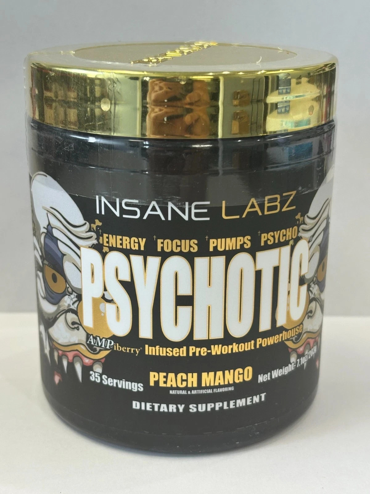 Insane Labz PSY-CHO-TIC GOLD Extreme Pre-Workout Energy Focus Pumps 35 Servings