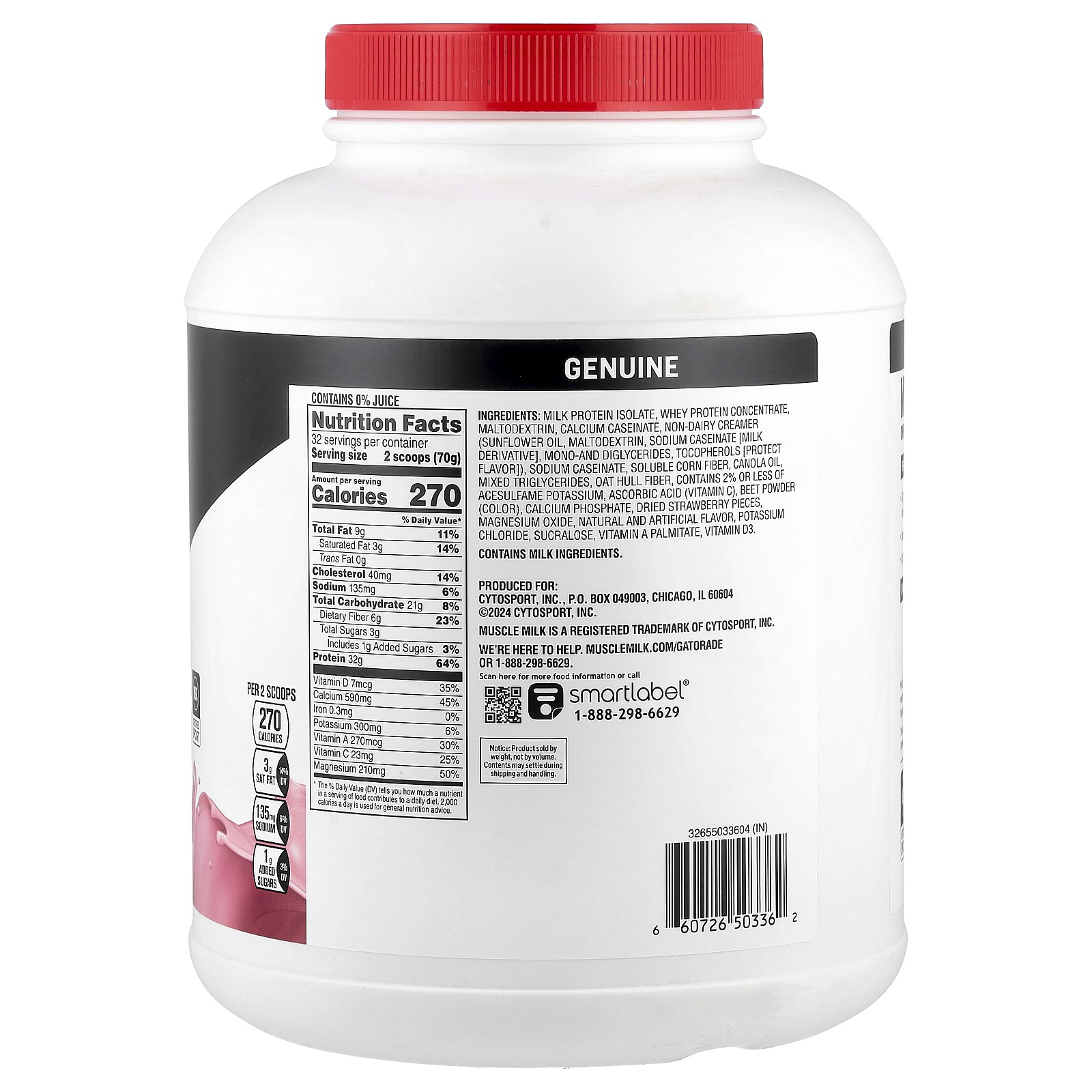 Genuine, Protein Powder, Strawberry ‘n Crème, 4.94 lbs lb (2.24 kg)