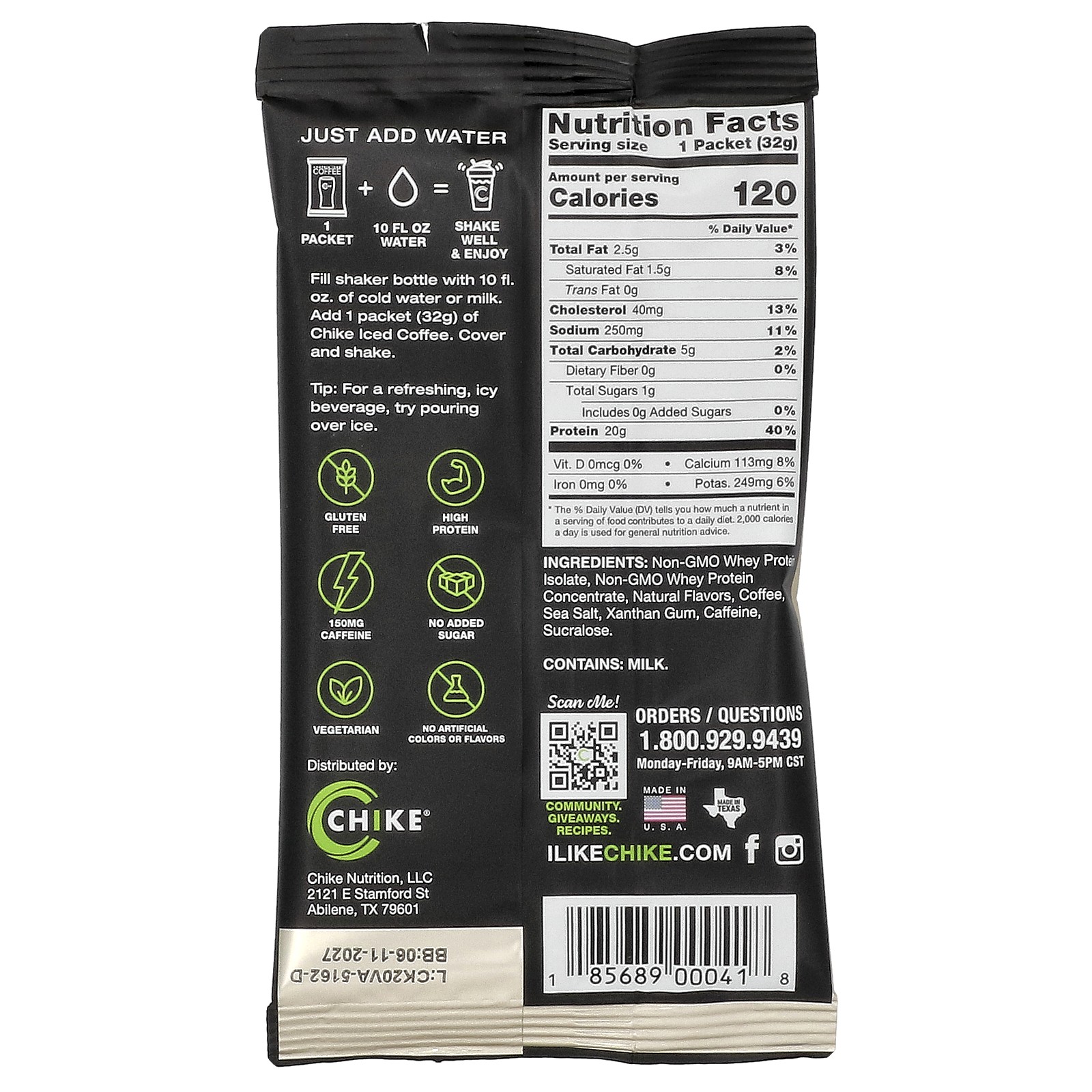 High Protein Iced Coffee, Vanilla, 12 Packets, 1.04 oz (30 g) Each
