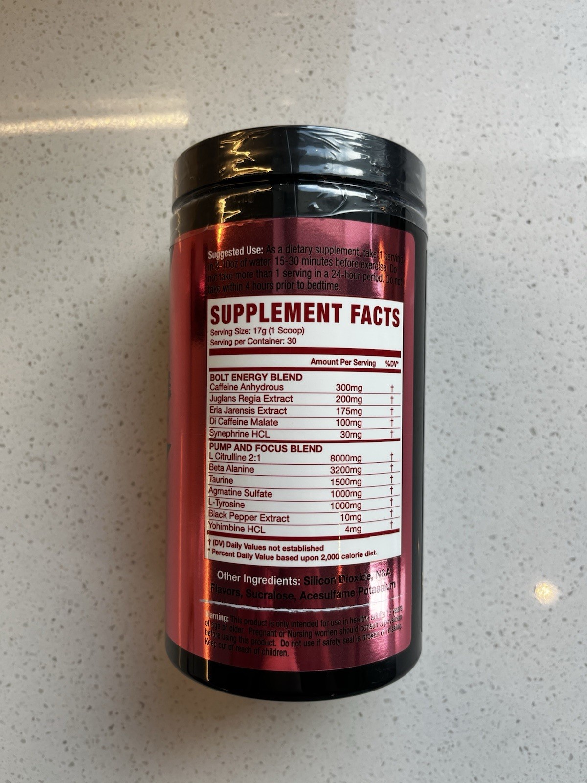 Storm Labs Zeus Pre Workout Supplement (30 Servings) Red Raspberry -Pump/Focus