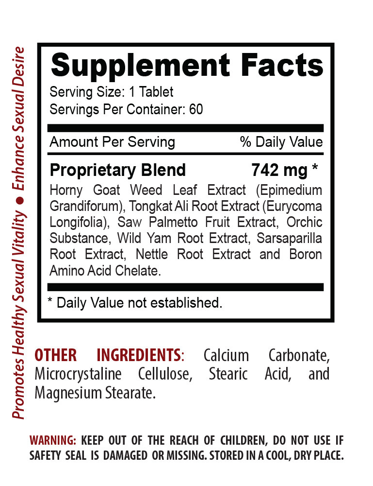 Tribulus terrestris – FEMALE FANTASY 742mg – mood boost -1 Bottle 60 Tablets