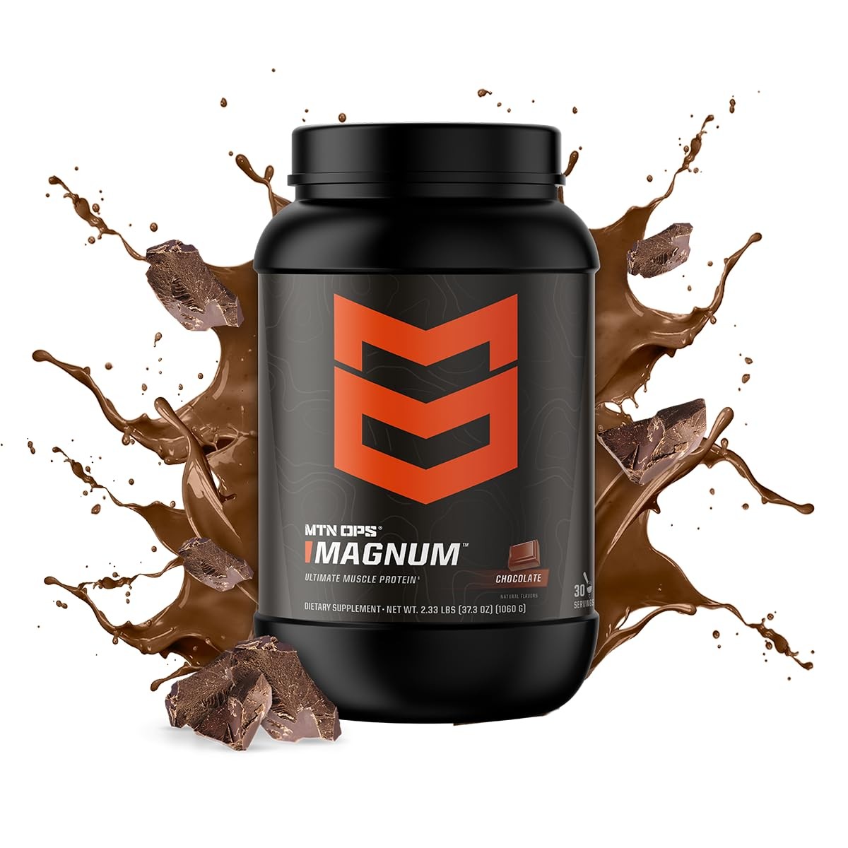 MTN OPS Magnum Chocolate Protein Powder, 23g of Whey Isolate Protein & Milk P…