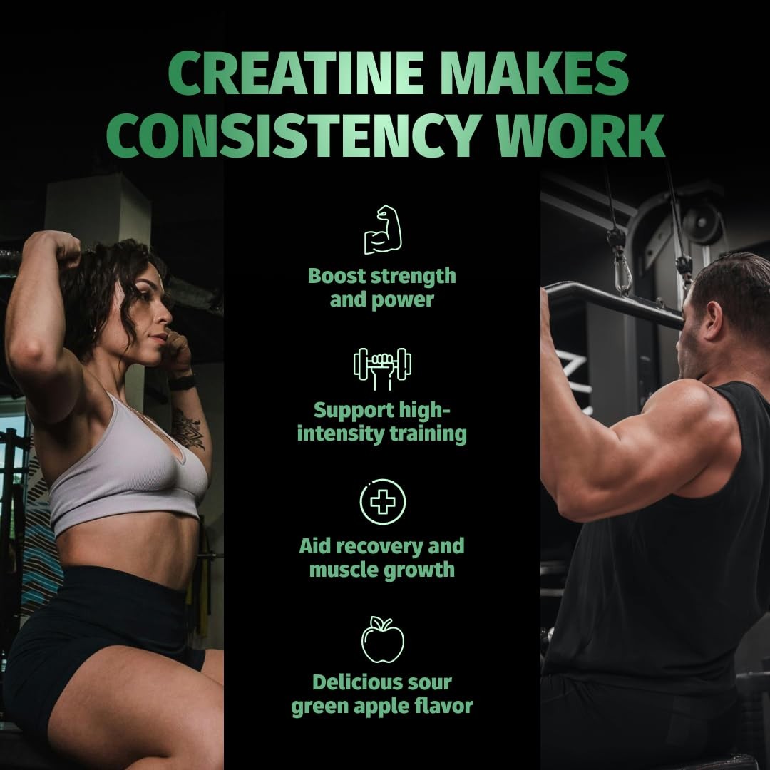 Coach Soak Creatine Monohydrate Gummies 5g Sour Green Apple Vegan 120 Count