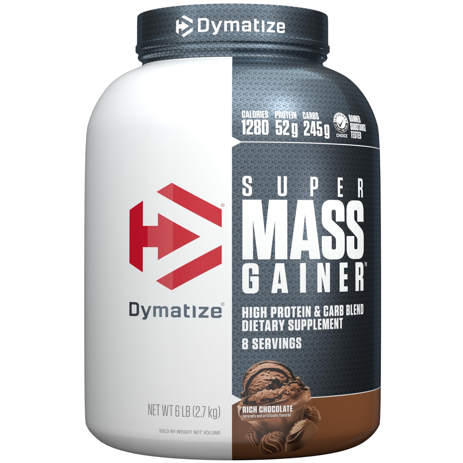 Dymatize Super Mass Gainer Protein Powder Rich Chocolate 52g 245g D33127A 1280
