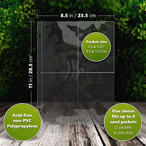 25 Pack 4 Pocket Seed Storage Organizer Sleeves Garden Seed Sleeves