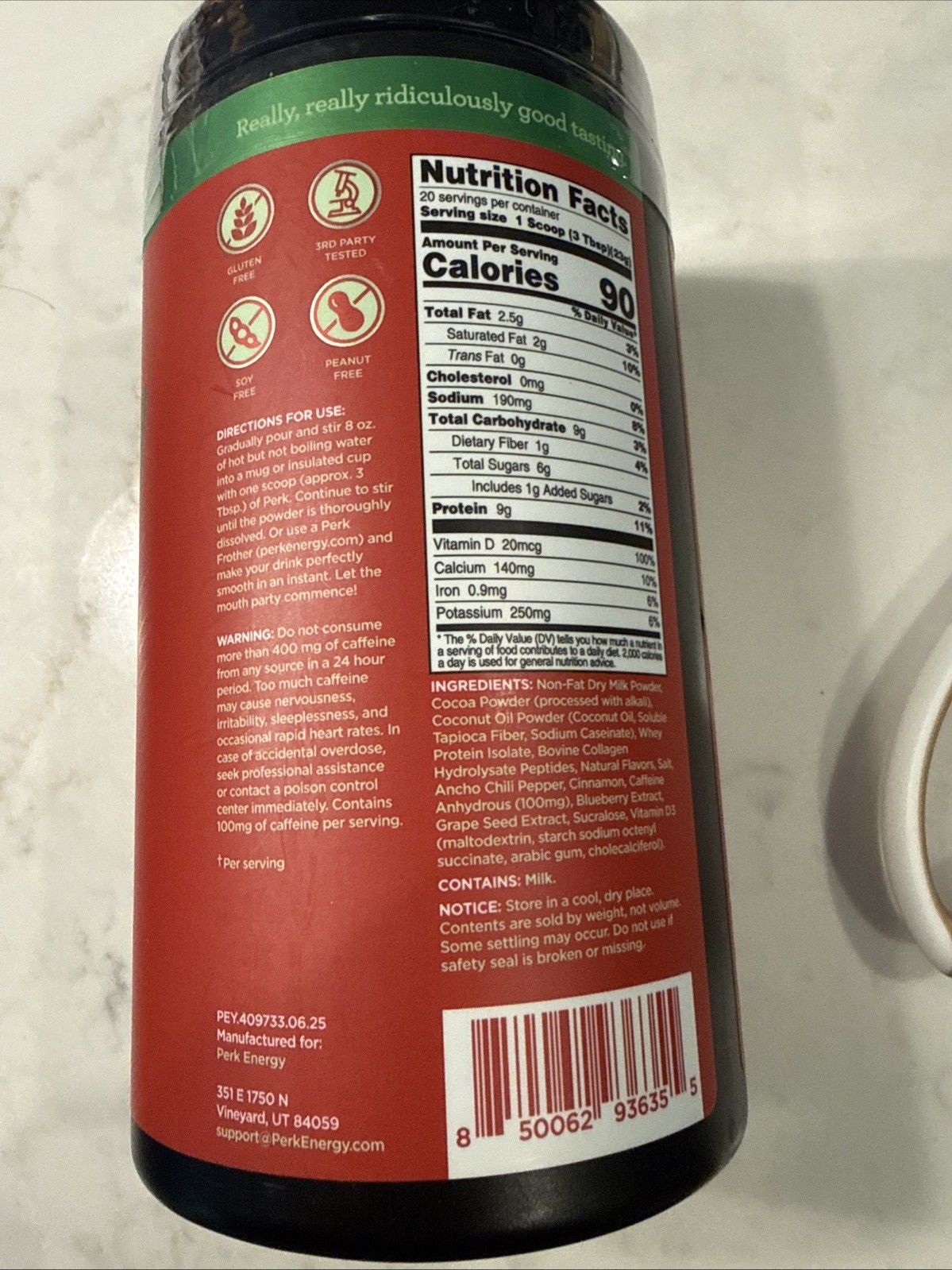 Perk Energy Drink Mix (Mexican Hot Chocolate) 20 Servings – Coffee Alternative