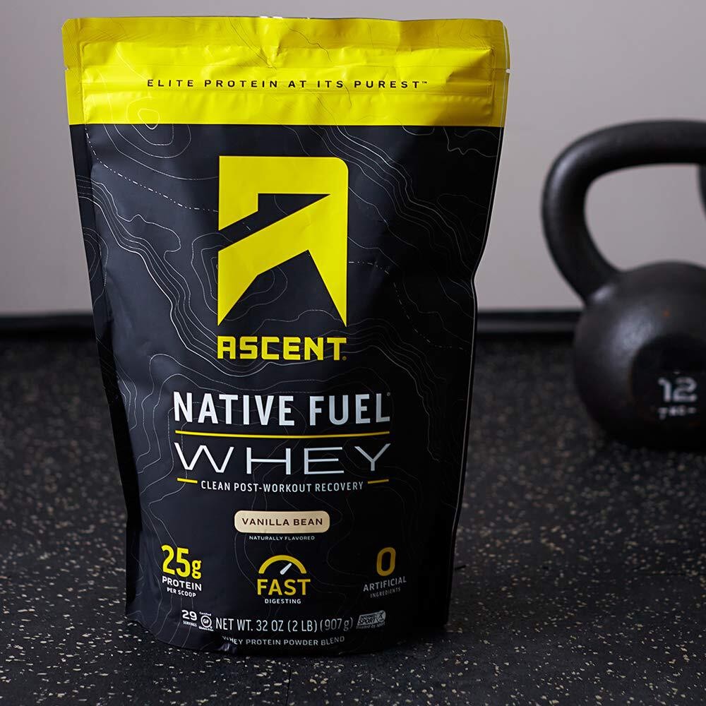 10/26 Ascent Native Fuel Whey Protein Powder – Vanilla Bean – 15 Packets