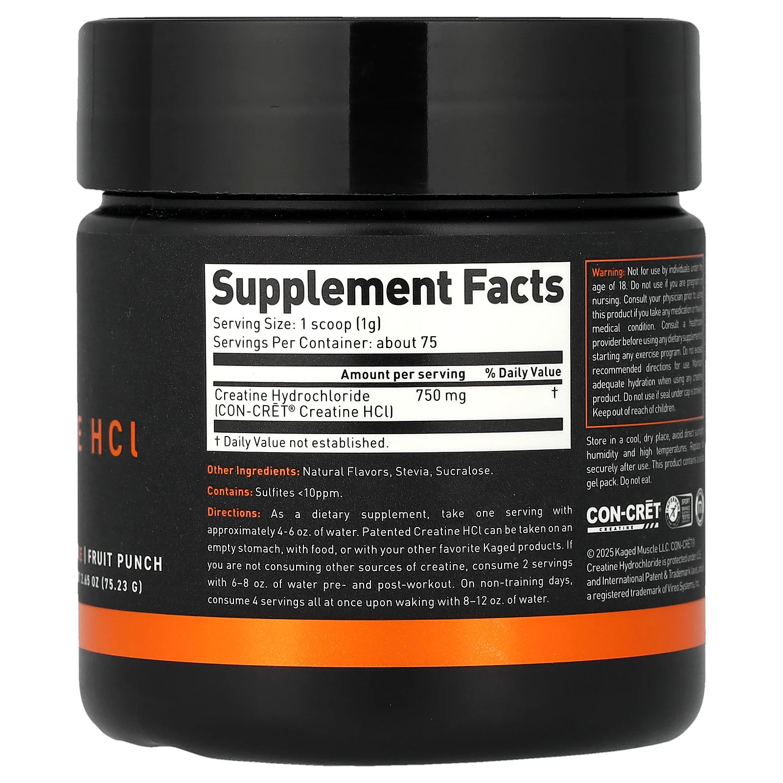 Creatine HCl, Fruit Punch, 2.65 oz (75.23 g)