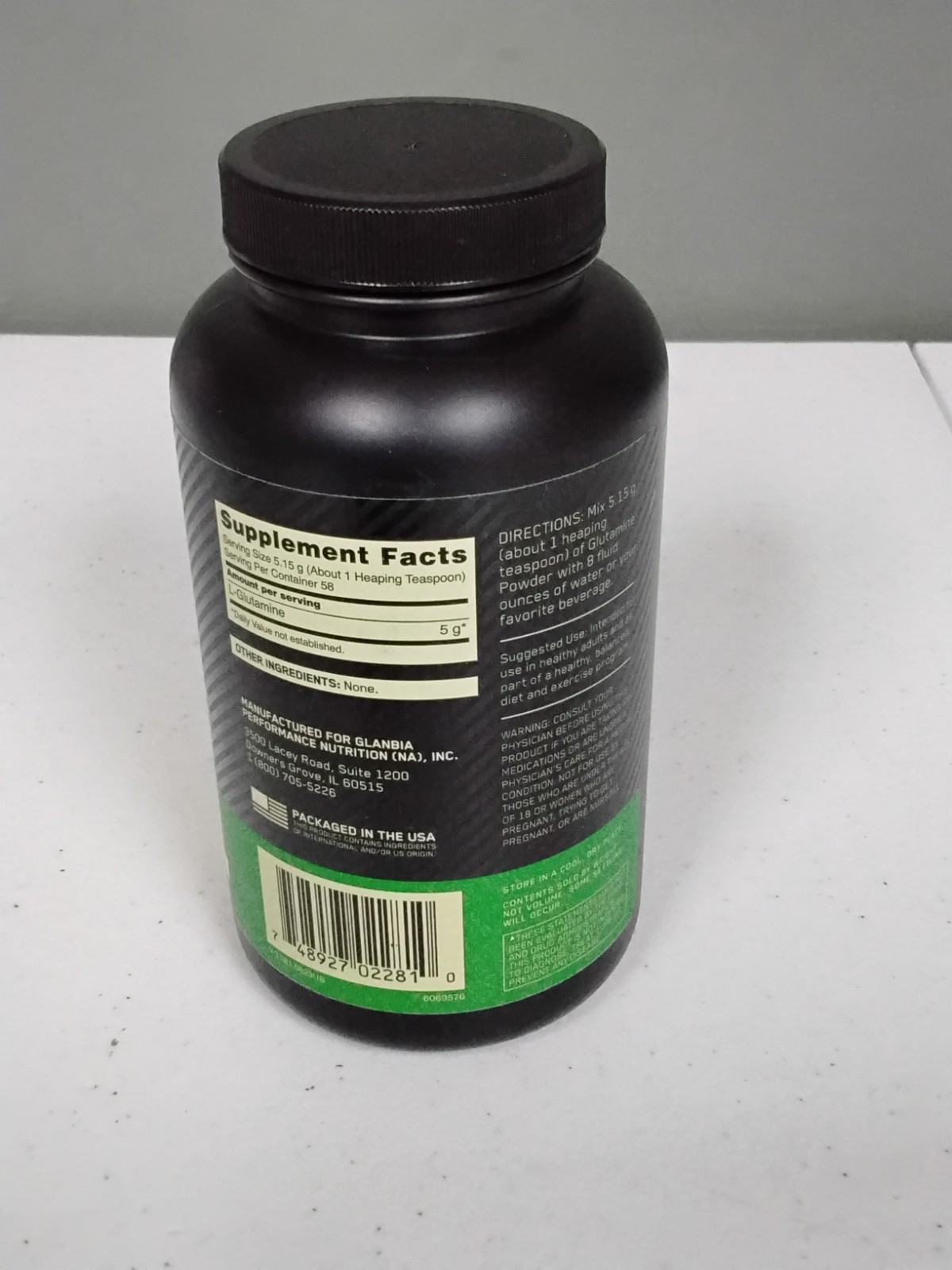 Optimum Nutrition ON Glutamine Powder Unflavored 10.58 oz (300 g) Exp 02/2029