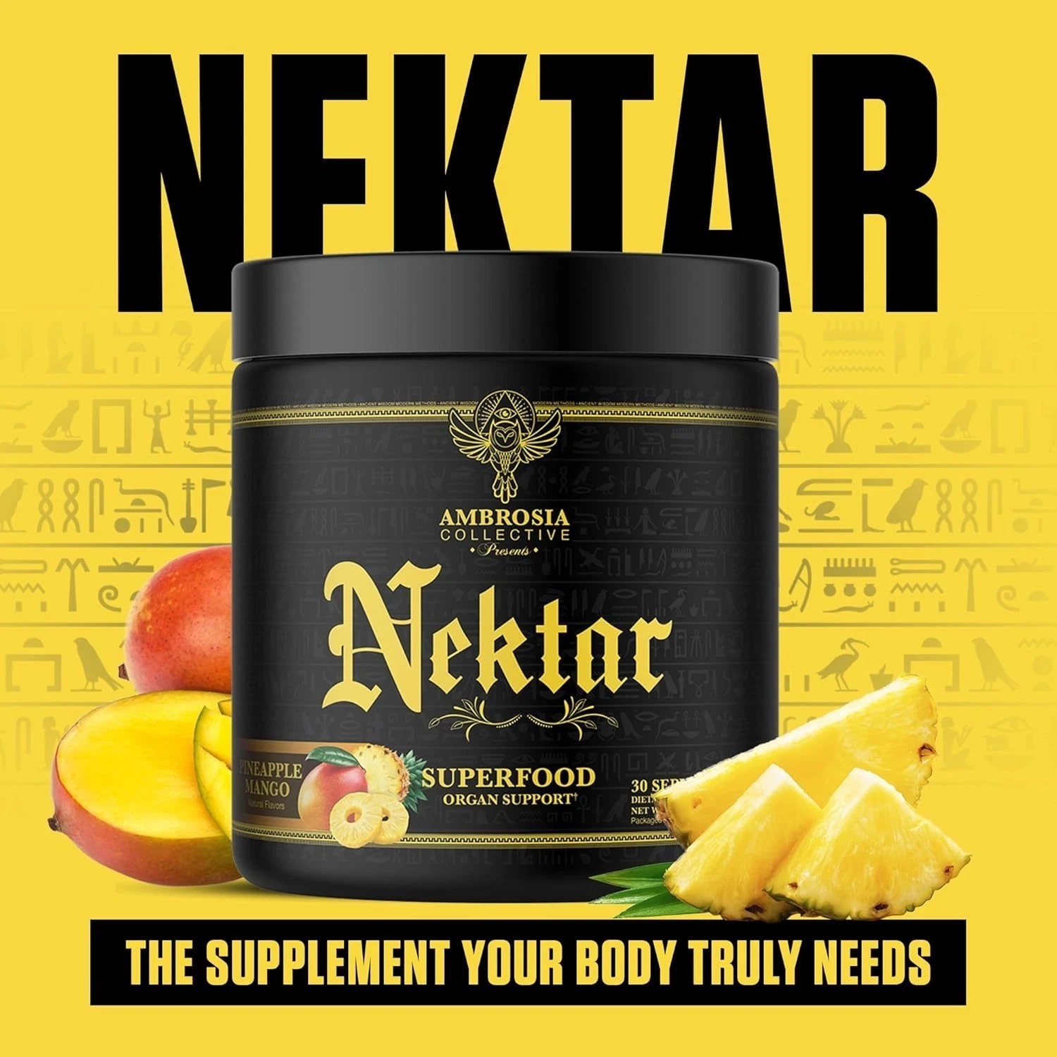 Ambrosia Collective NEKTAR Superfood Powder – Pineapple Mango – Superfood 06/27
