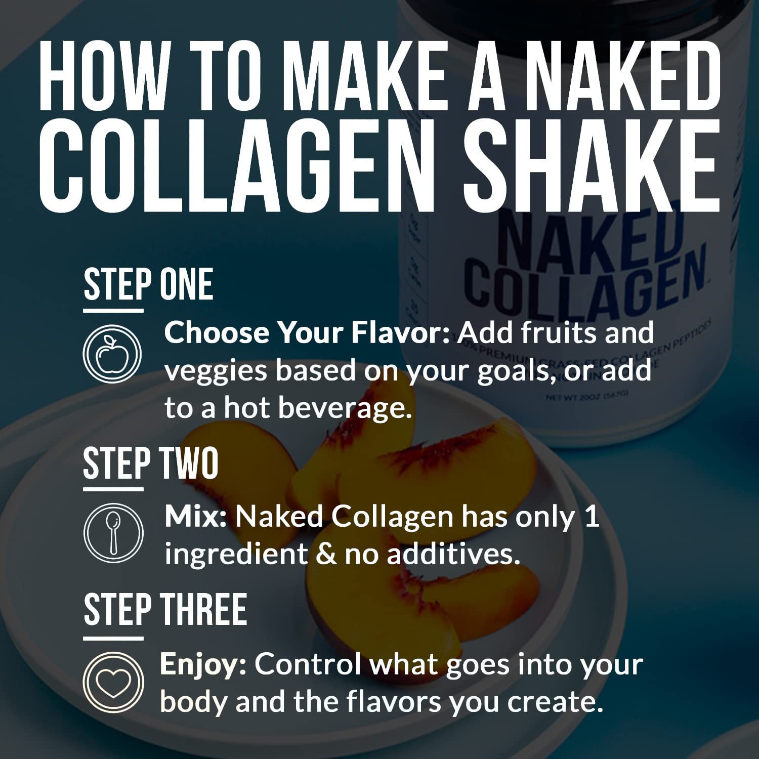 NAKED Collagen Peptides Protein Powder, 60 60 Servings (Pack of 1), Blue