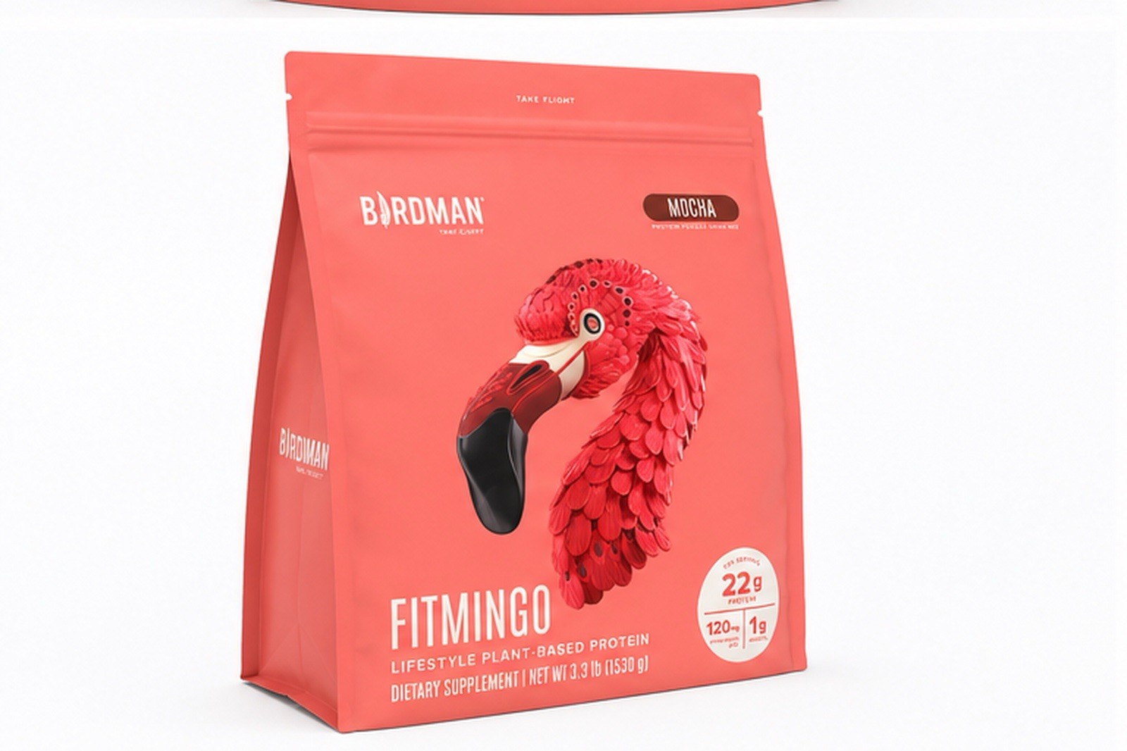 Birdman FitMingo Lifestyle Plant-Based Protein Powder Gluten-Free Mocha 3.3 lb