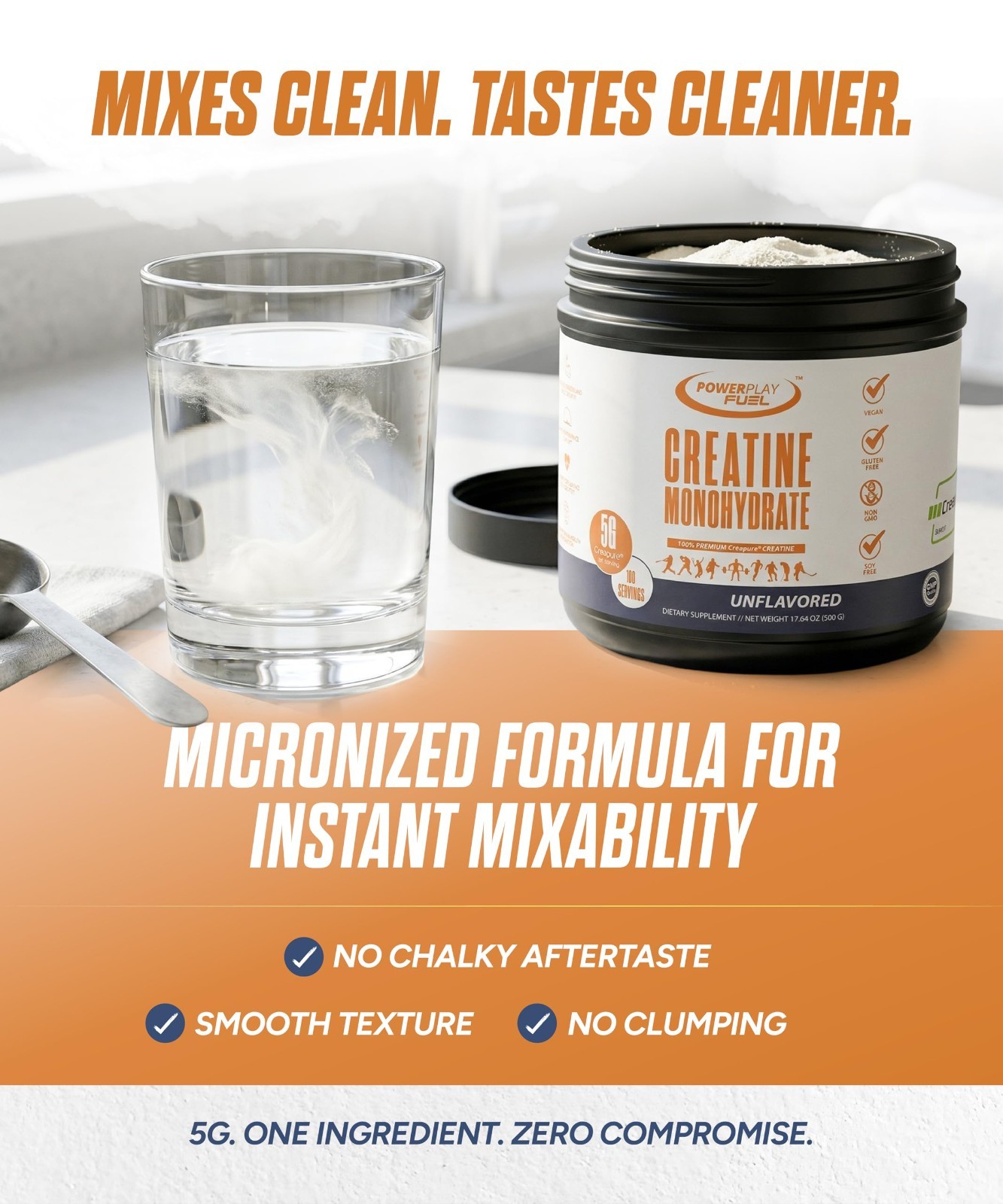 Pure Micronized Creatine Monohydrate Powder – Muscle Strength & Recovery, Unflav