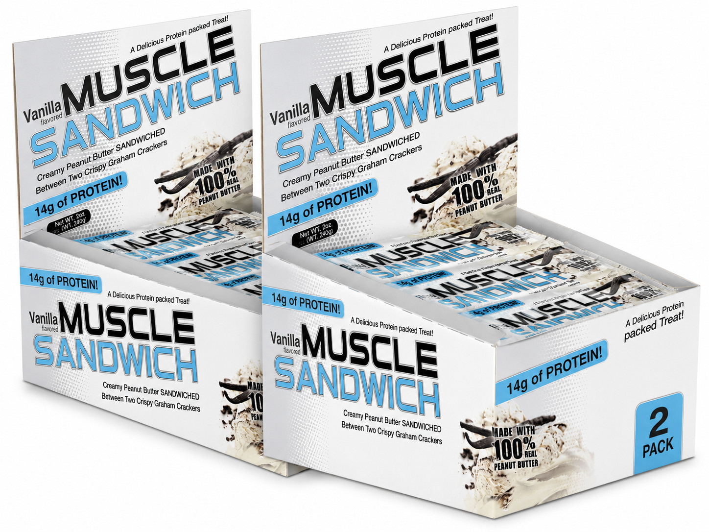 Muscle Foods Muscle Sandwich Bar Vanilla 12 bars pack of 2