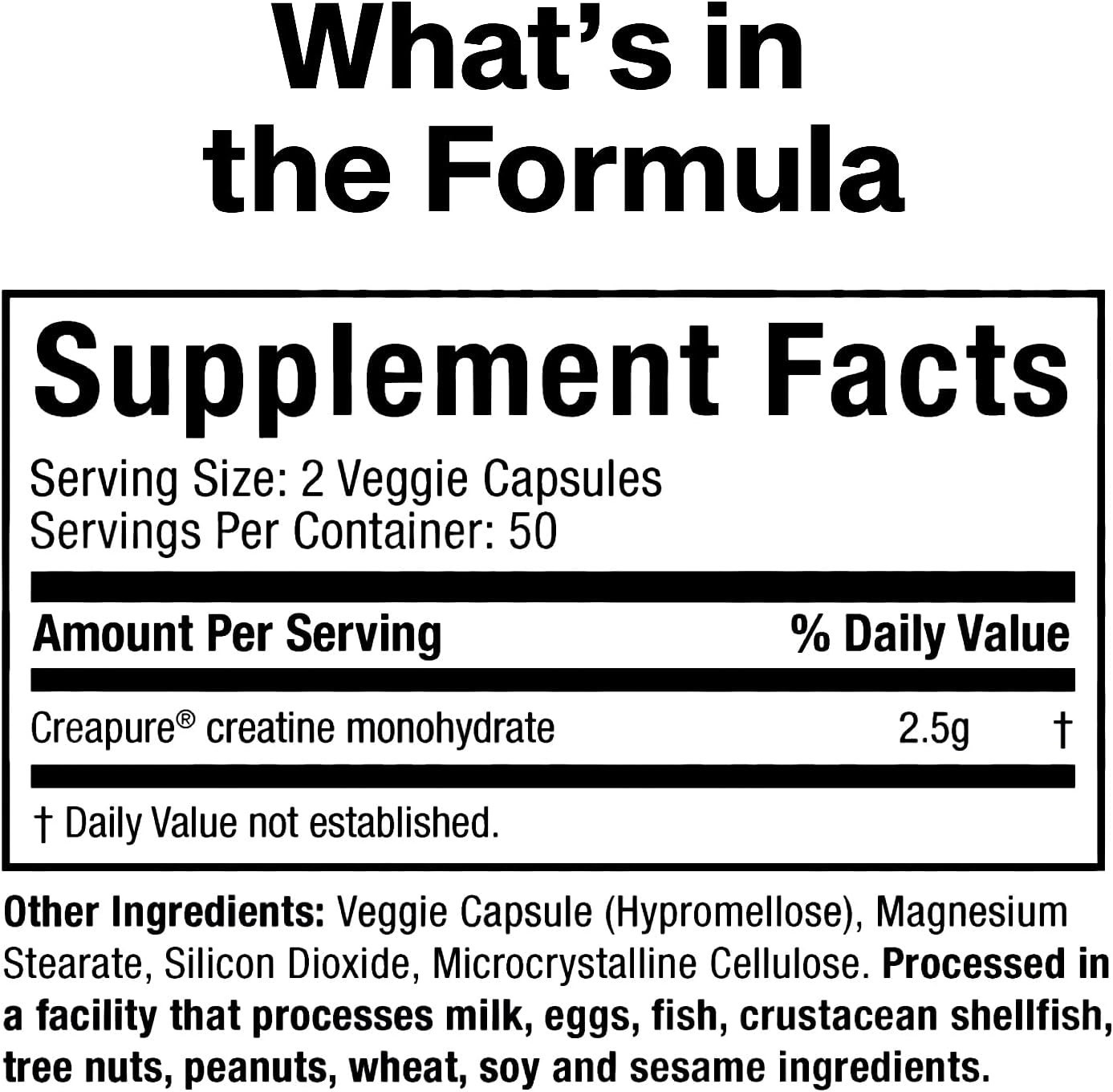 Platinum Creapure Creatine Monohydrate Capsules – 100 Veggie Pills for Strength