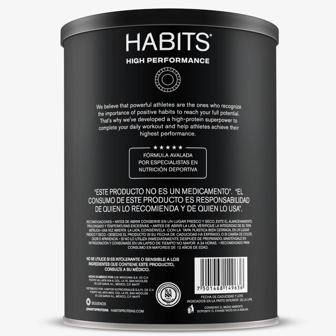 HABITS High Performance Vegan Protein Cacao 30g Protein 578g Clean Label