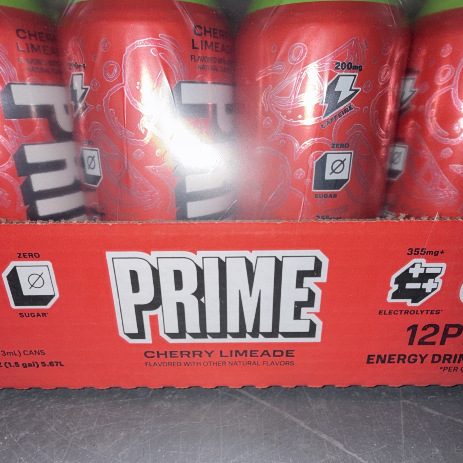 PRIME Cherry Limeade Energy Drink 12-Pack 16 fl oz Cans 200mg Caffeine