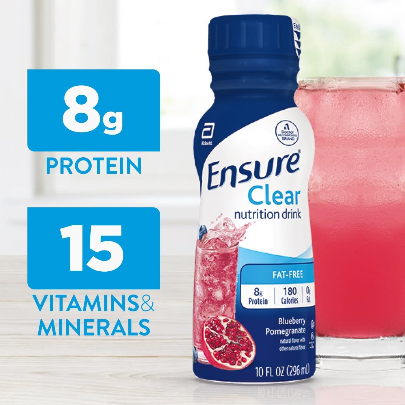 Ensure Liquid Clear Nutrition Drink 0G Fat 8G Of Protein Blueberry Pomegranate