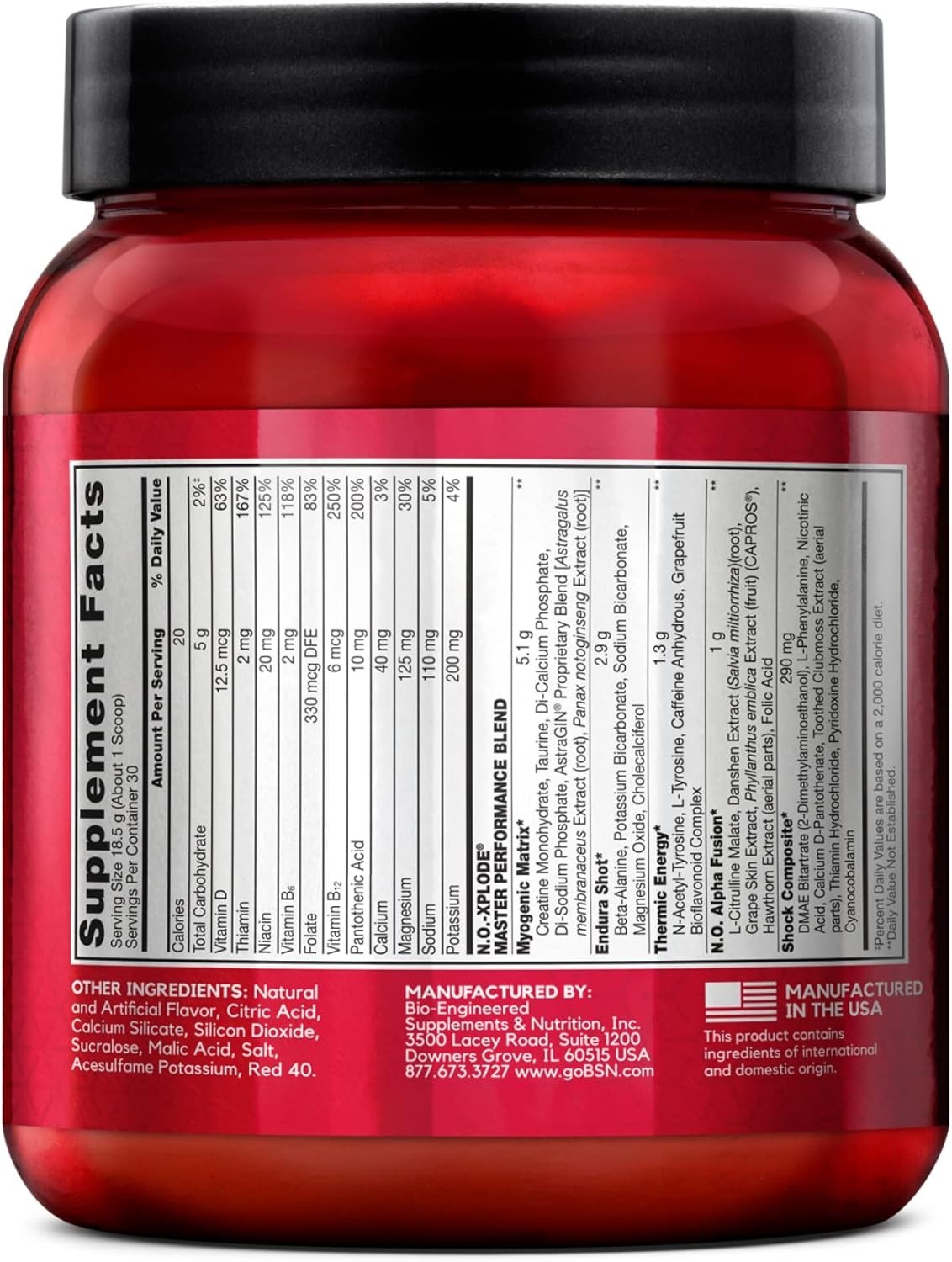 BSN N.O.XPLODE Pre Workout Powder,Energy Supplement for Men and Women 1.2 Pound