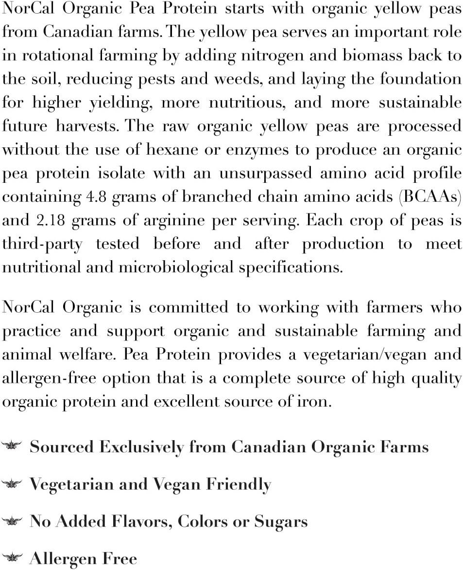 Organic Pea Protein Isolate Unflavored 2 Lbs Vegan Non-GMO 35 Servings