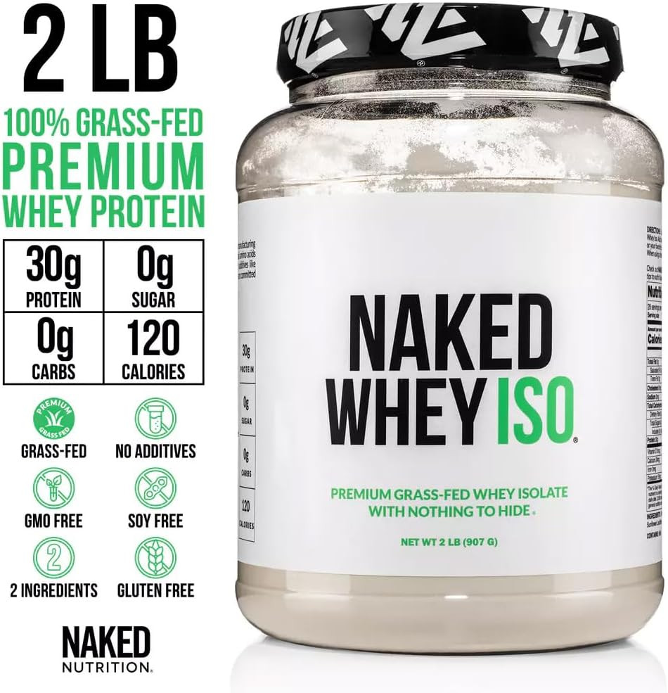 Whey Isolate Protein – Only 2 Ingredients, 30G Grass-Fed Protein, Zero Carb, Unf