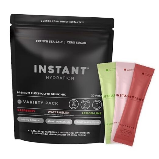 Sugar Free Electrolytes Powder Packets Pack – Watermelon, 20 Count Variety