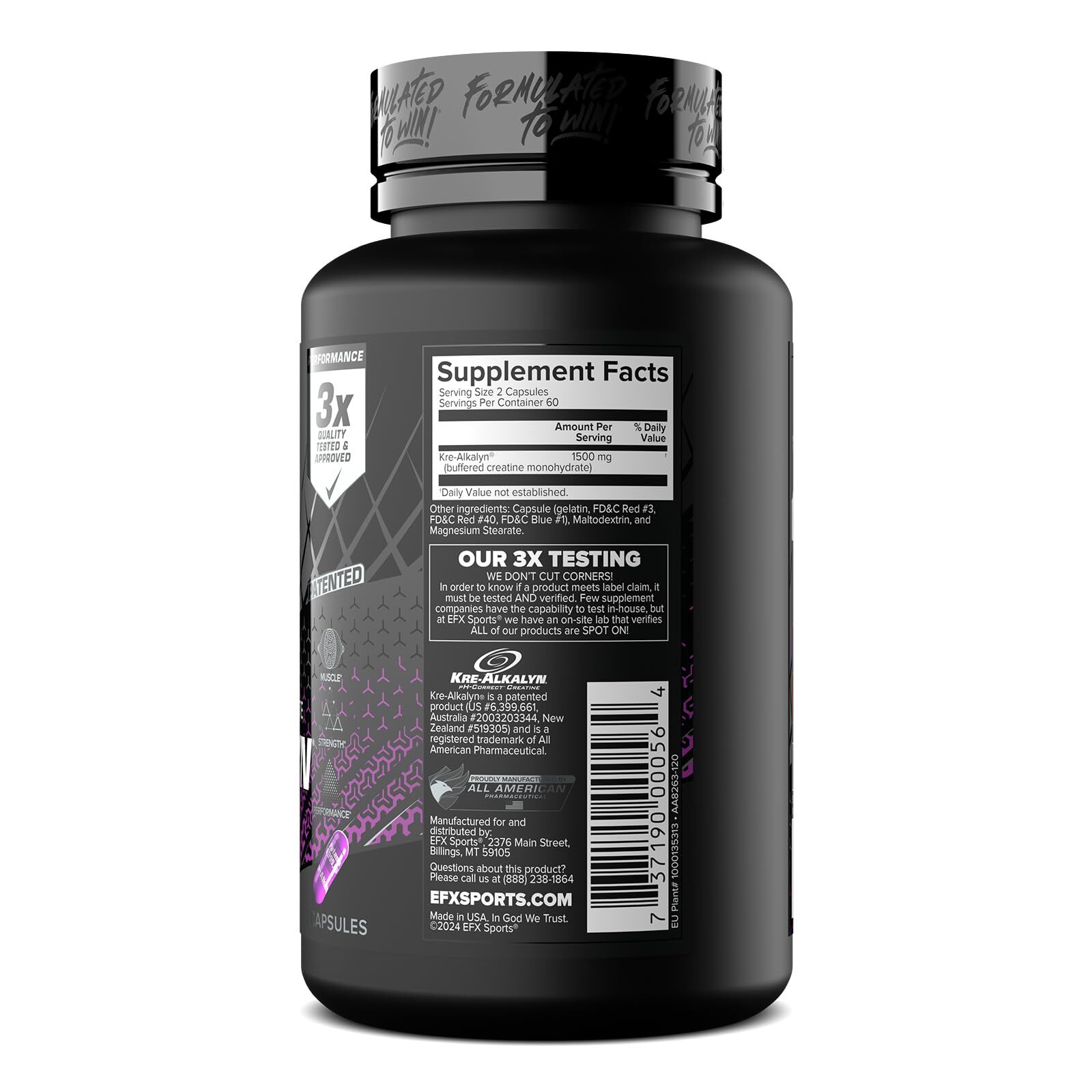 Kre Alkalyn EFX Creatine Capsules 120 Count pH Correct Muscle Gain Supplement