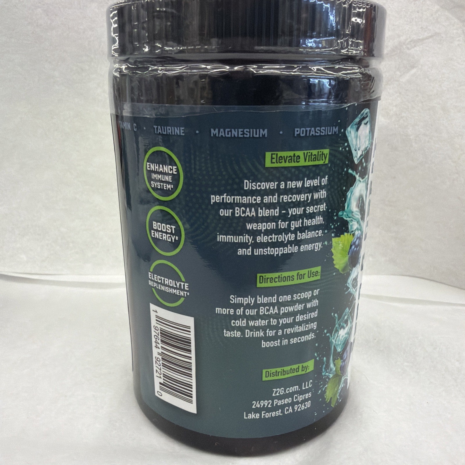 Z2G BCAA Powder Icy Blue Raspberry 290g (2 Pack) MFG 01/24 New