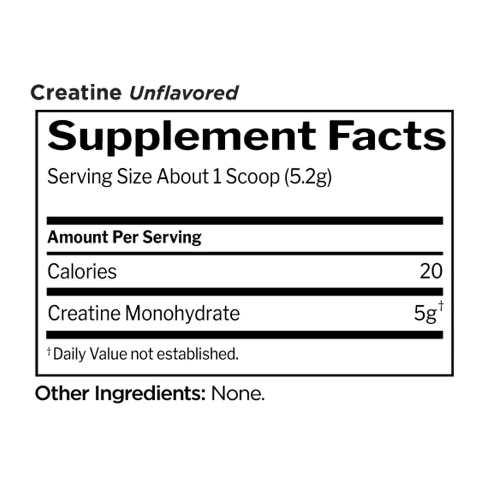 RULE 1 Creatine 150 serv Unflavored 100% Creatine Monohydrate 750g
