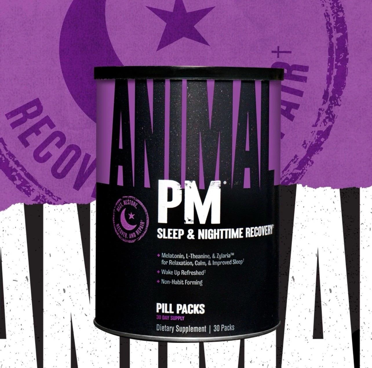 Animal PM Sleep Supplement 30 Count Multicolor Non Habit Forming Natural Formula