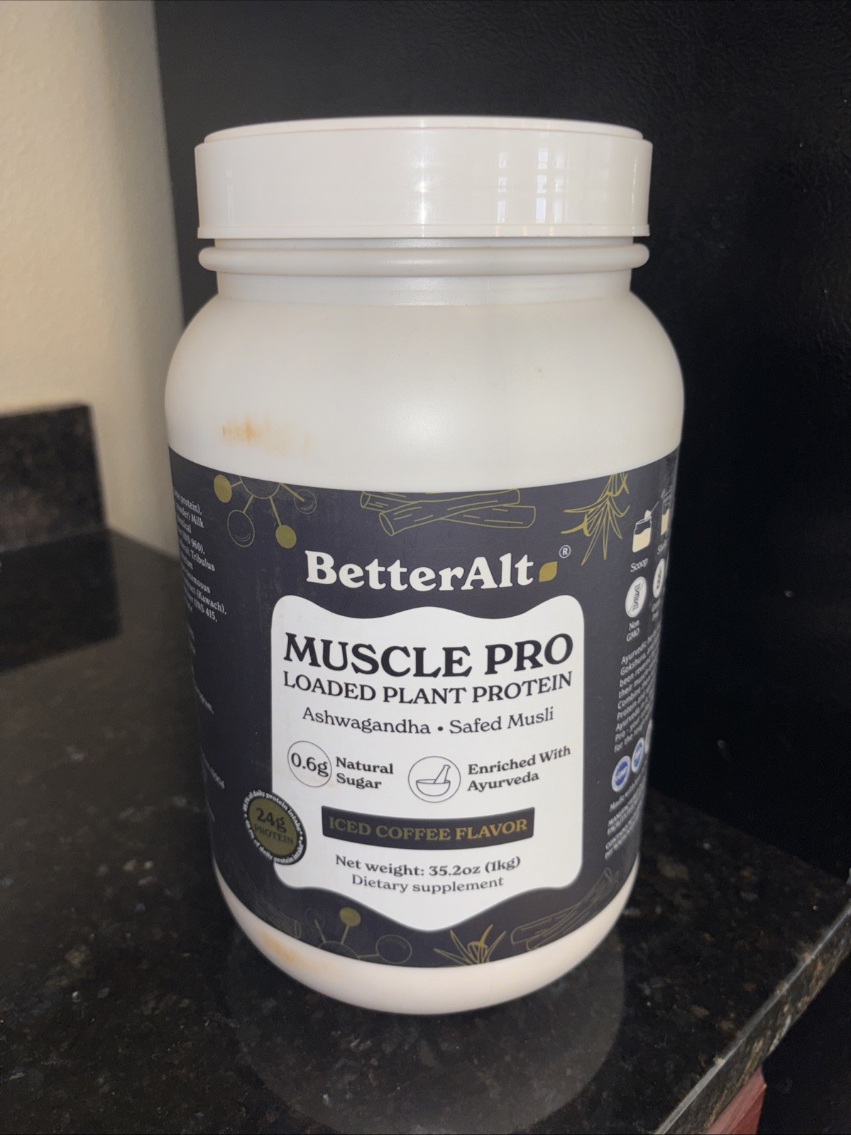 BetterAlt Muscle Pro Plant Protein Iced Coffee Flavor, 35.2oz