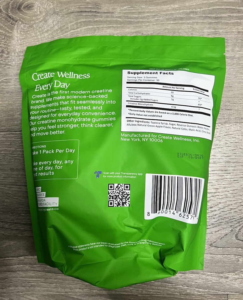 Create Creatine Gummies – NSF Certified, Made with Creapure Creatine Sour Apple