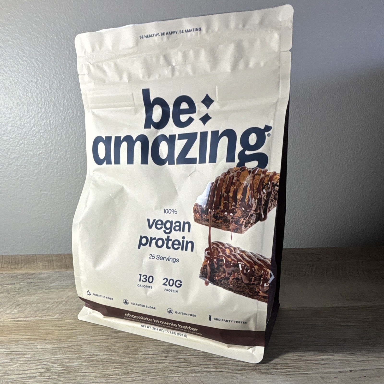 Be Amazing Vegan Protein Powder Chocolate Brownie Batter 28.4 oz Exp 10/2027