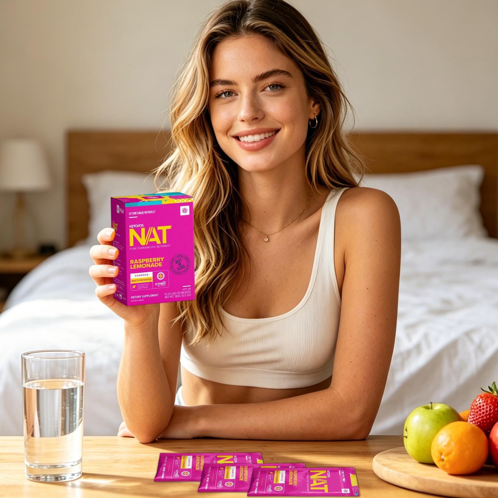 Prüvit Ketones NAT 20 Packets Charged RASPBERRY LIMONADE SHIPP Exp 07/2026