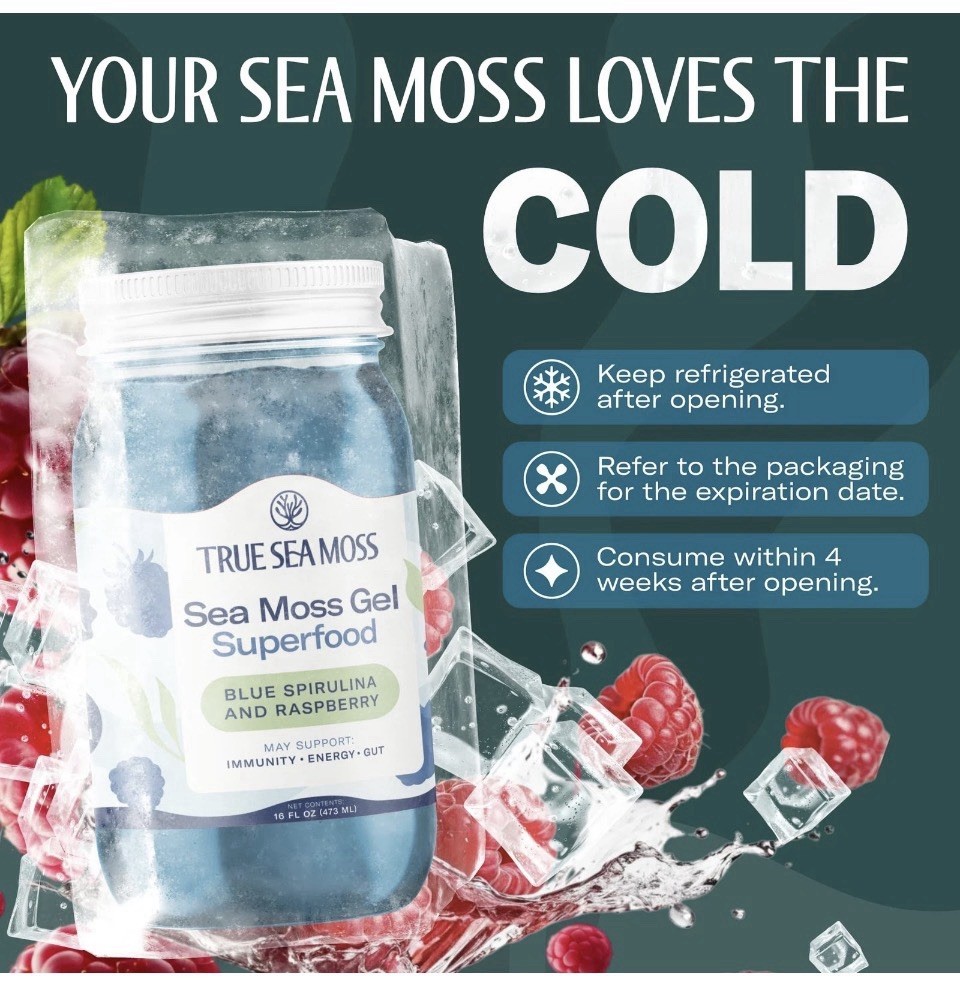 2X TrueSeaMoss Sea Moss Gel with Blue Spirulina – 2 Pack – USA Made Immunity Gut