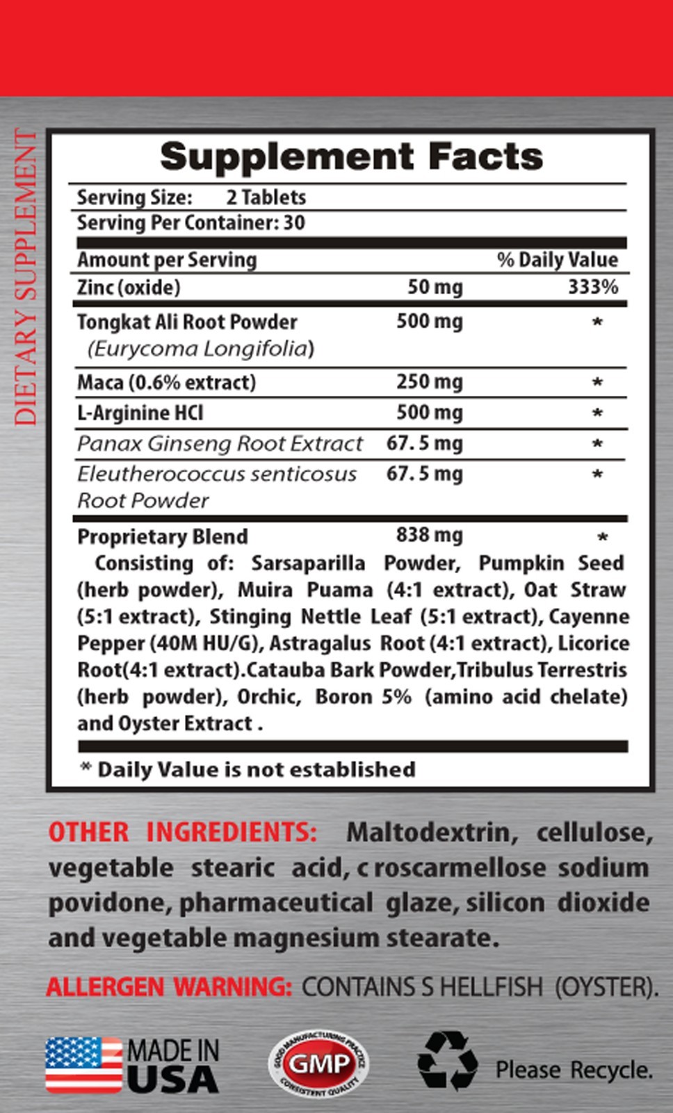 Zinc Liquid – Eurycoma Longifolia Longjack 2275 – Male Enlargement Pump Caps 3B